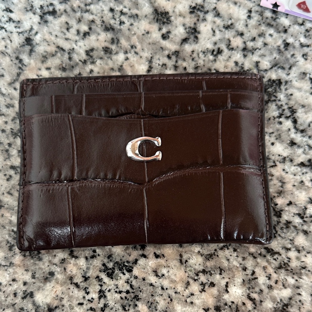 Coach Croc-Embossed Card Case